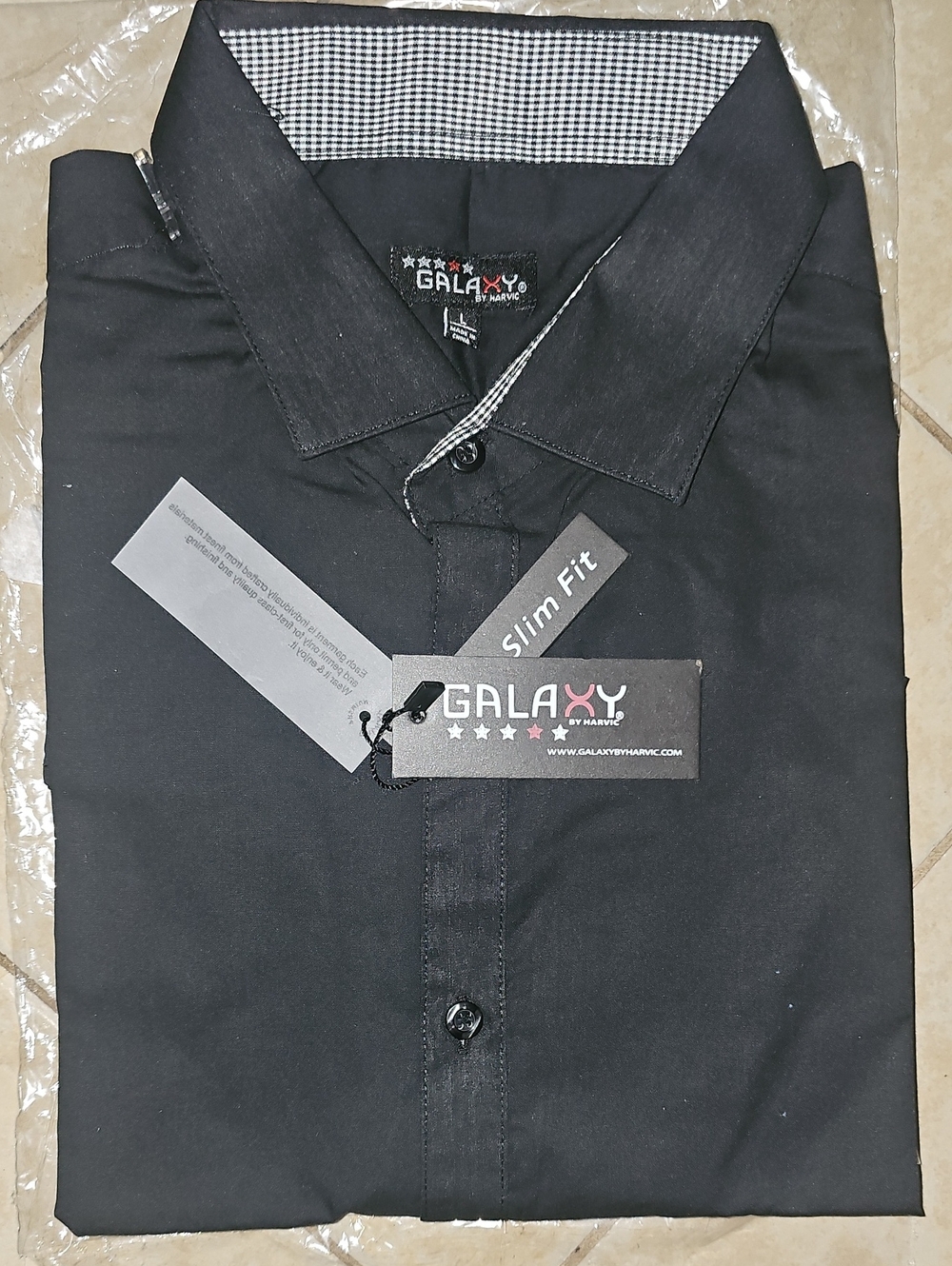 Galaxy Slim Fit Black Men's Shirt *NWT*